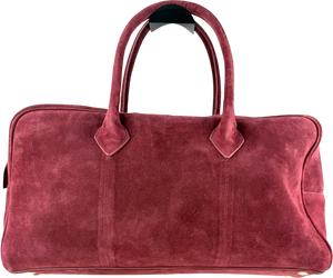 URBANCODE Red Suede Bowling Bag In Brugundy
