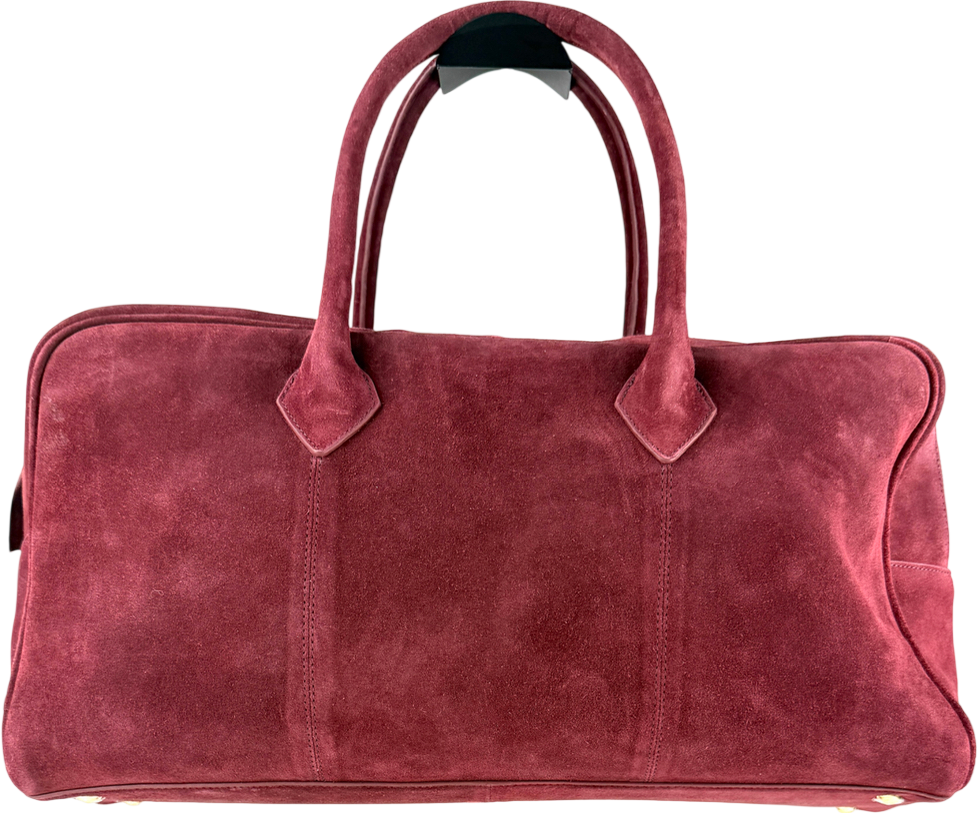 URBANCODE Red Suede Bowling Bag In Brugundy