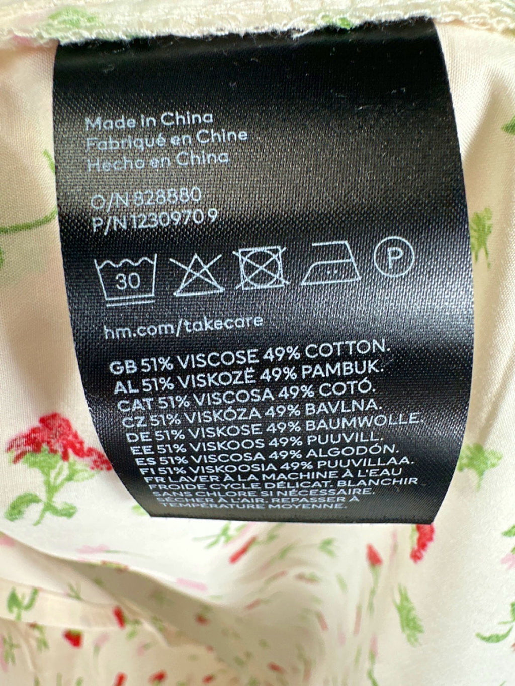 H&M Cream Floral Print Maxi Dress UK XS