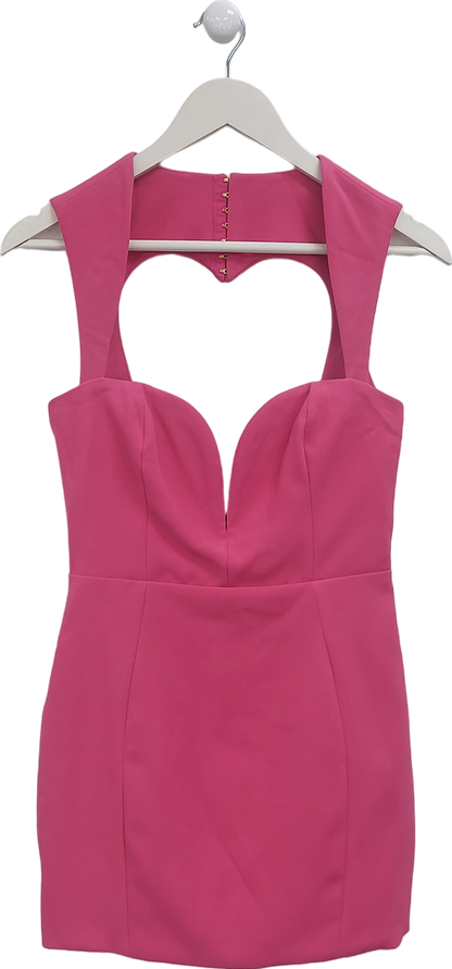 Oh Polly Pink Anouk Heart Cut Out Mini Dress UK 8