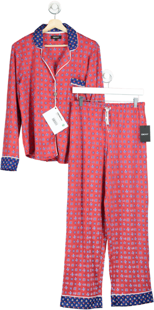 DKNY Red Patterned Pyjama Set UK S