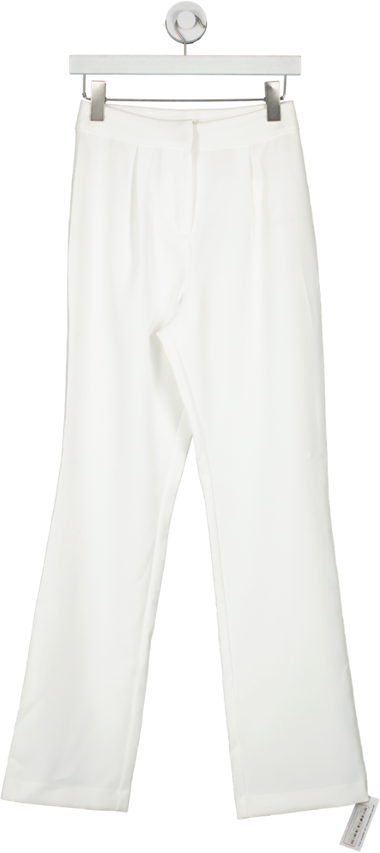 4th & Reckless White Tailored Pocket Detail Suit Trousers UK 6
