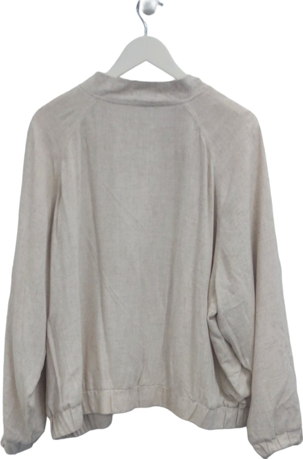 New Look Beige Linen Look Bomber Jacket UK 22