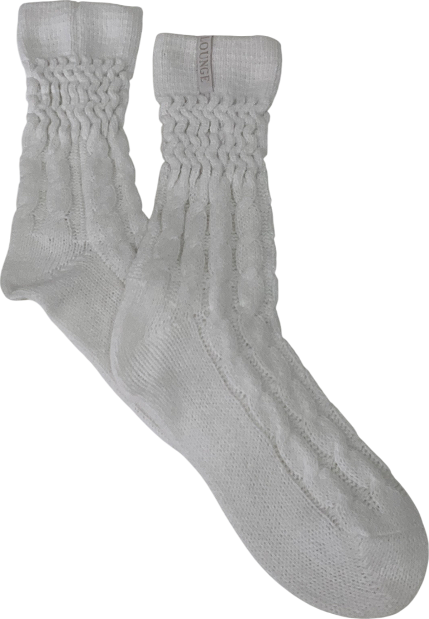 Lounge Underwear White Snug Knitted Socks One Size