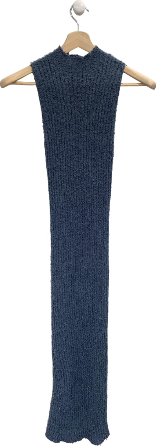 Zara Blue Textured Knit Dress UK S