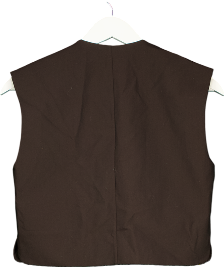 ZARA Brown Button Down Waistcoat UK XS