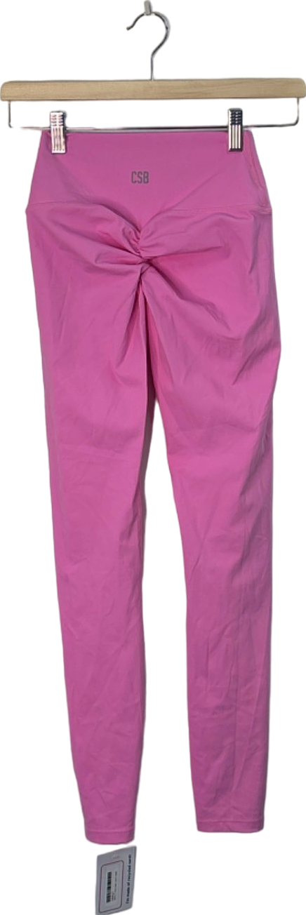 CSB Pink High-Waist Ruched Leggings UK S