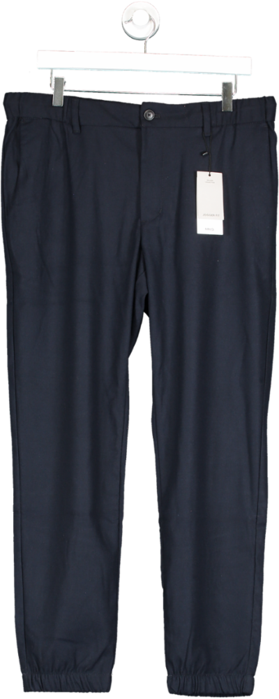 MANGO Blue Slim-fit Jogger Trousers With Drawstring BNWT W34
