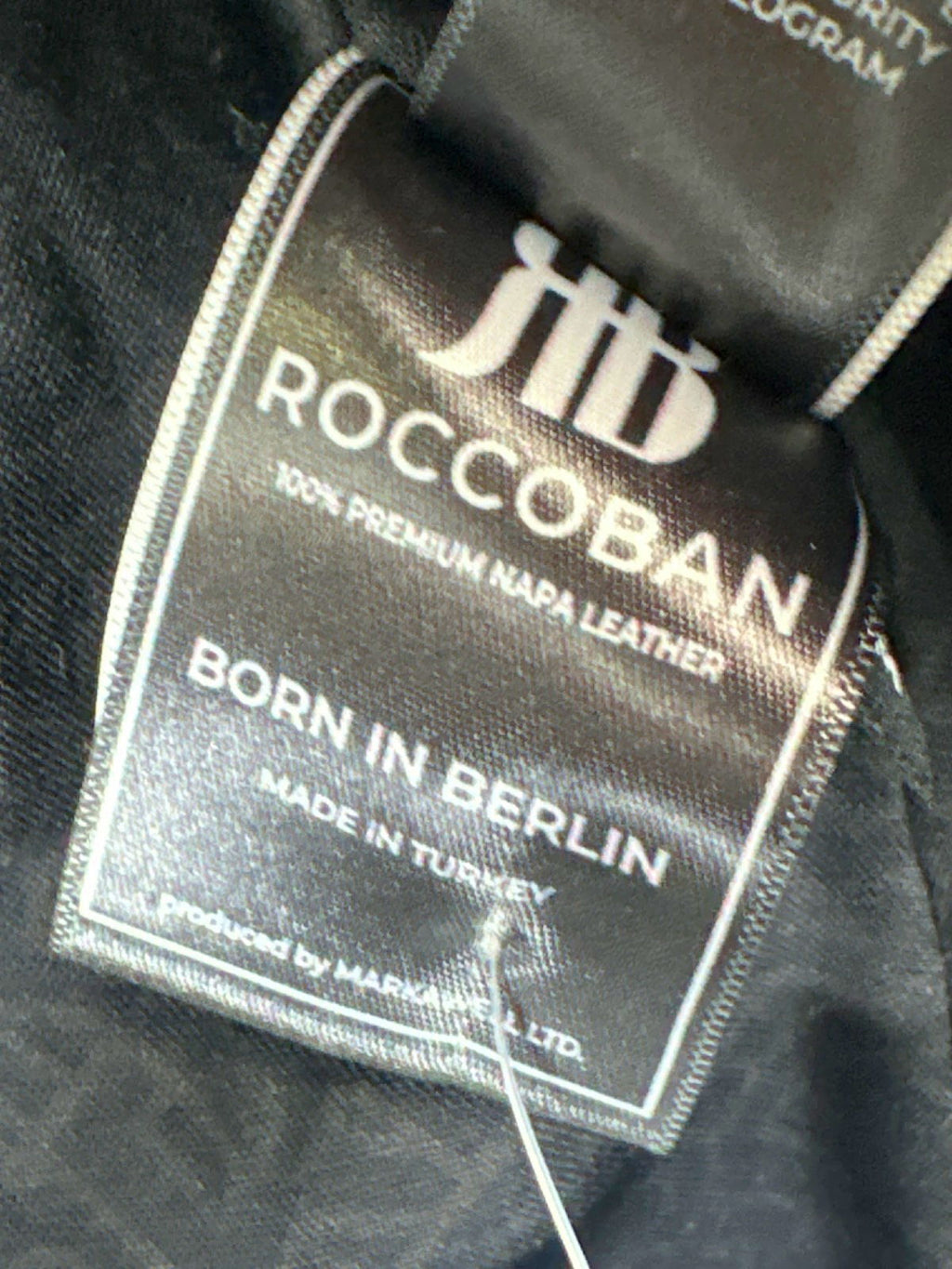 Roccoban Black Napa Leather Jacket UK M