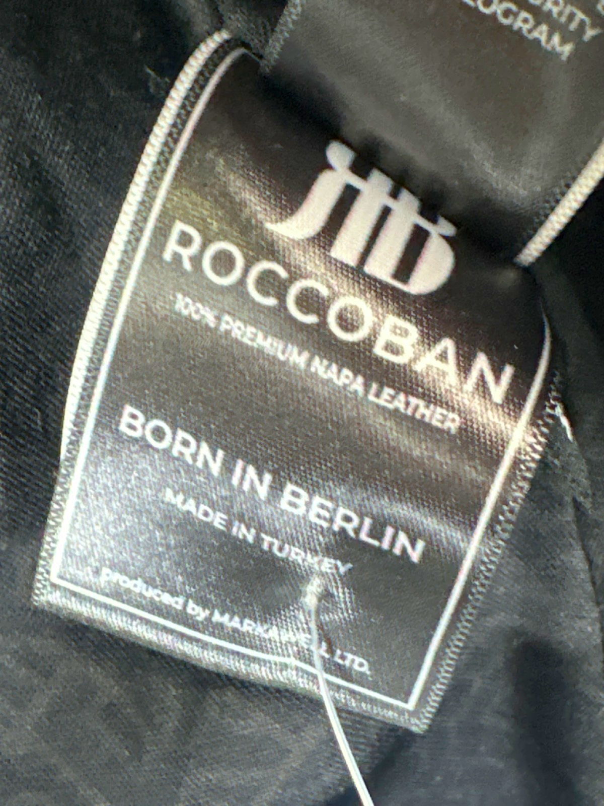 Roccoban Black Napa Leather Jacket UK M