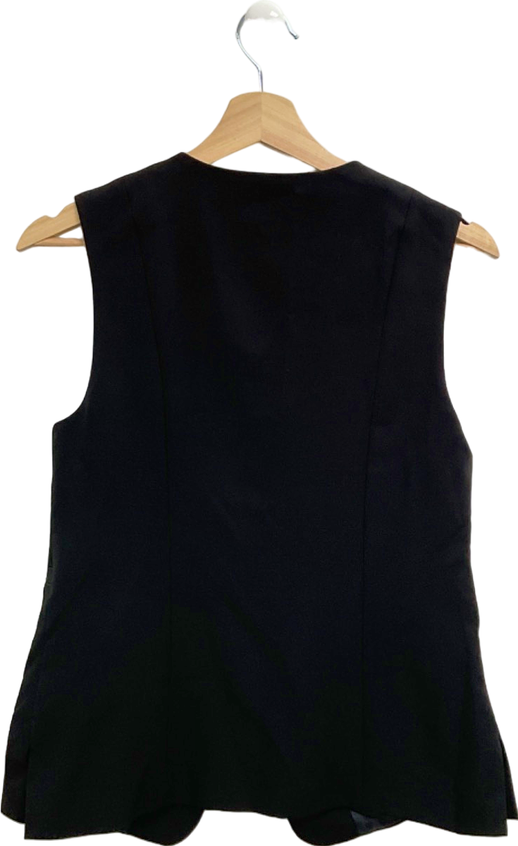 New Look Black Longline Crepe Waistcoat UK 6