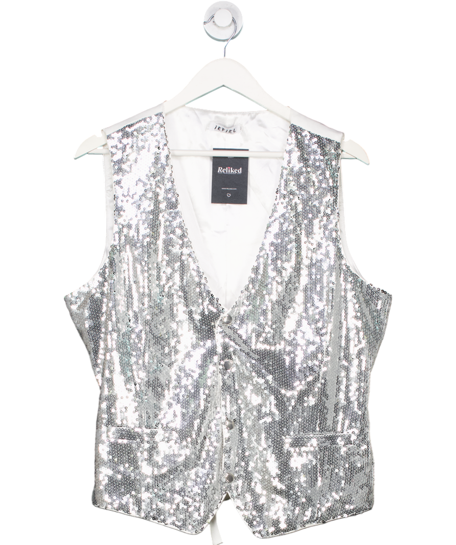 iefiel Metallic Sequin Waistcoat UK XXL