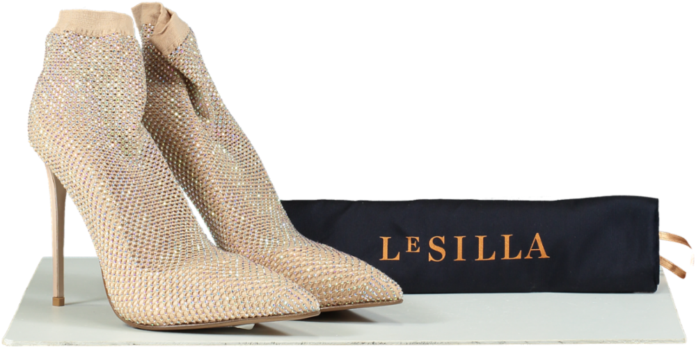 La Silla Nude Gilda Crystal Ankle Boots UK 6.5 EU 39.5 👠