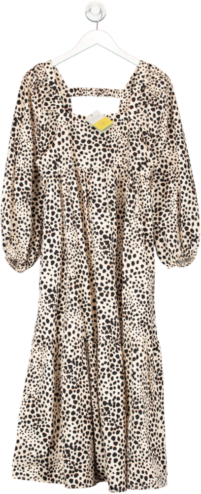 Nobody's Child Cream Ayla Oversized Dress In Leopard Print BNWT UK 10