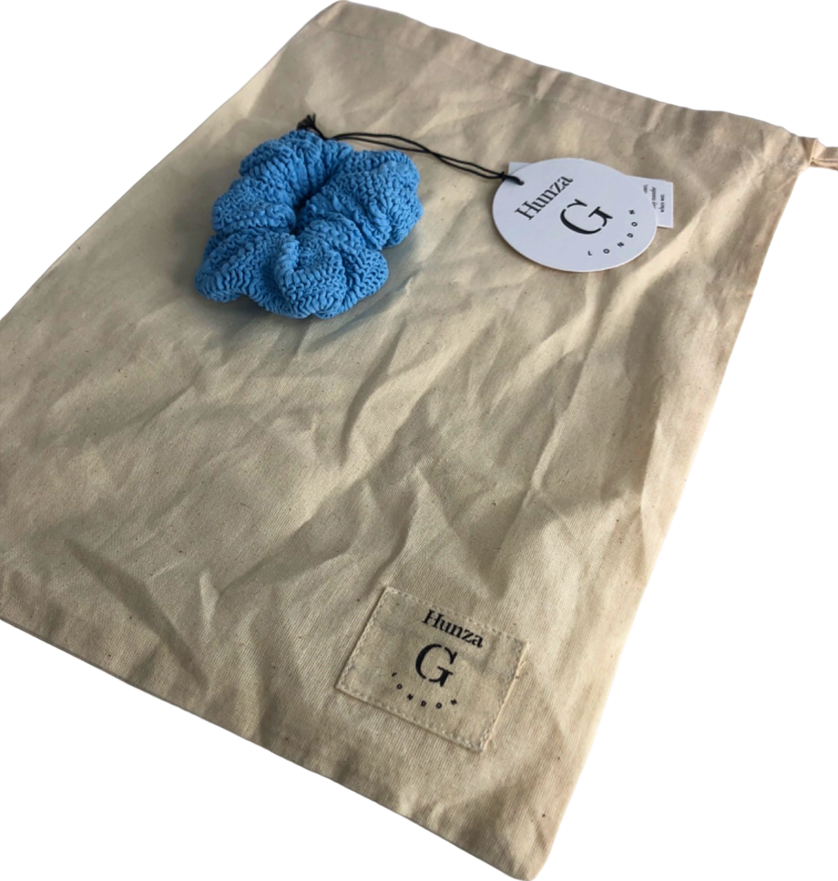 Hunza G Blue Classic Hair Scrunchie