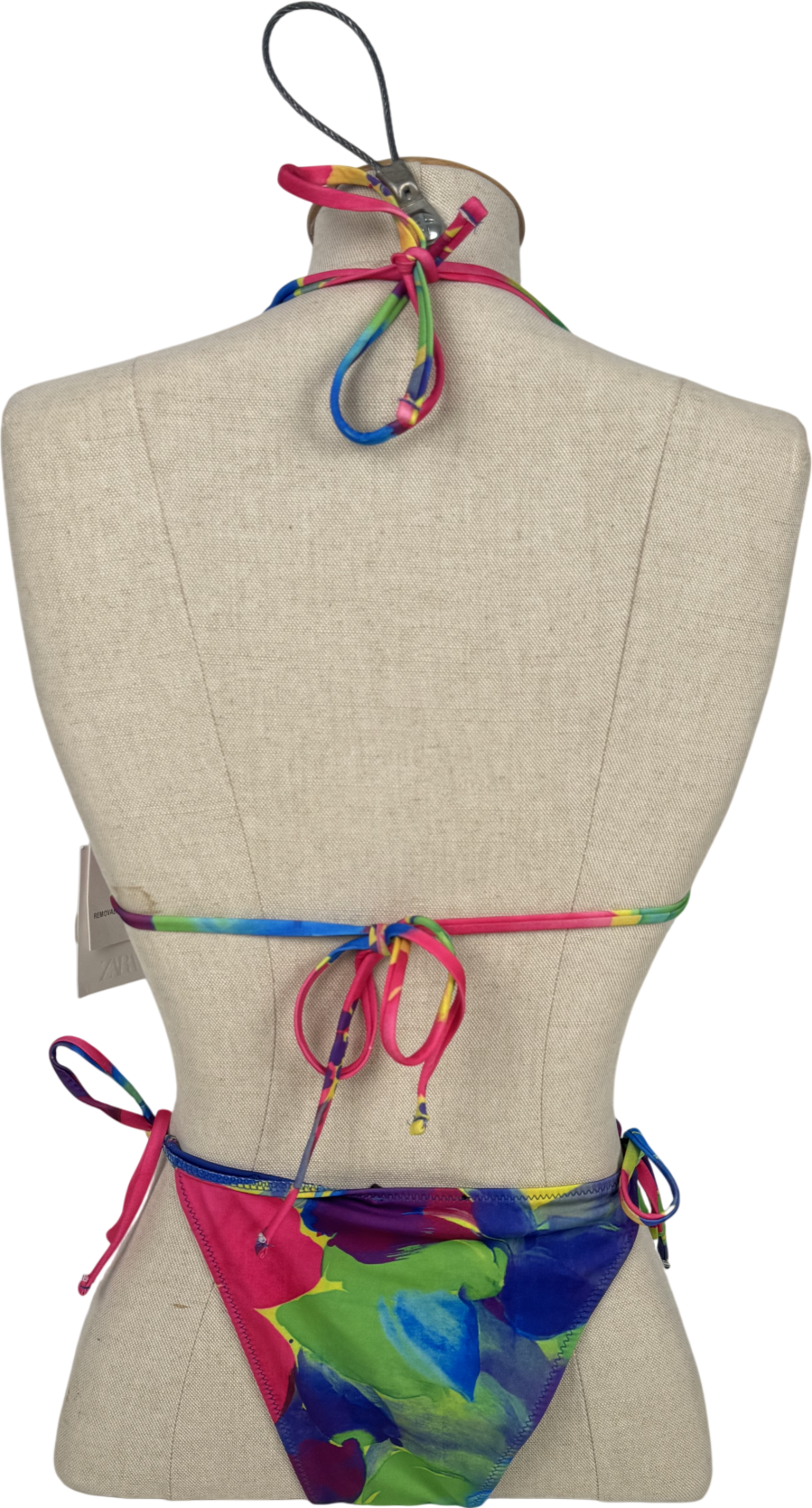 ZARA Multicoloured Printed Bikini Top And Bottoms UK M