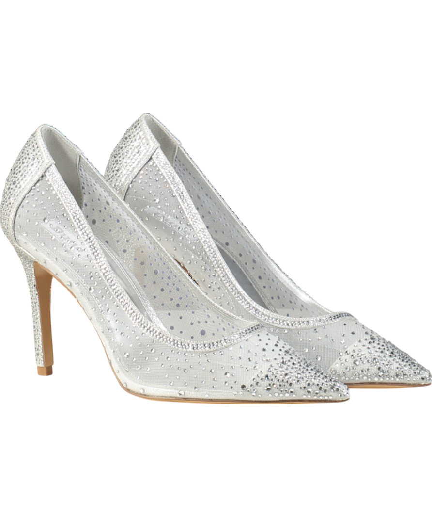 Dune Metallic Brilliantes - Ivory Embellished Wedding Shoes UK 7 EU 40 👠