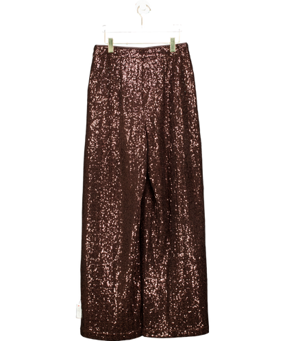 Monsoon X Sarah Corbett-winder Wide Leg Sequin Trousers Bronze UK 16