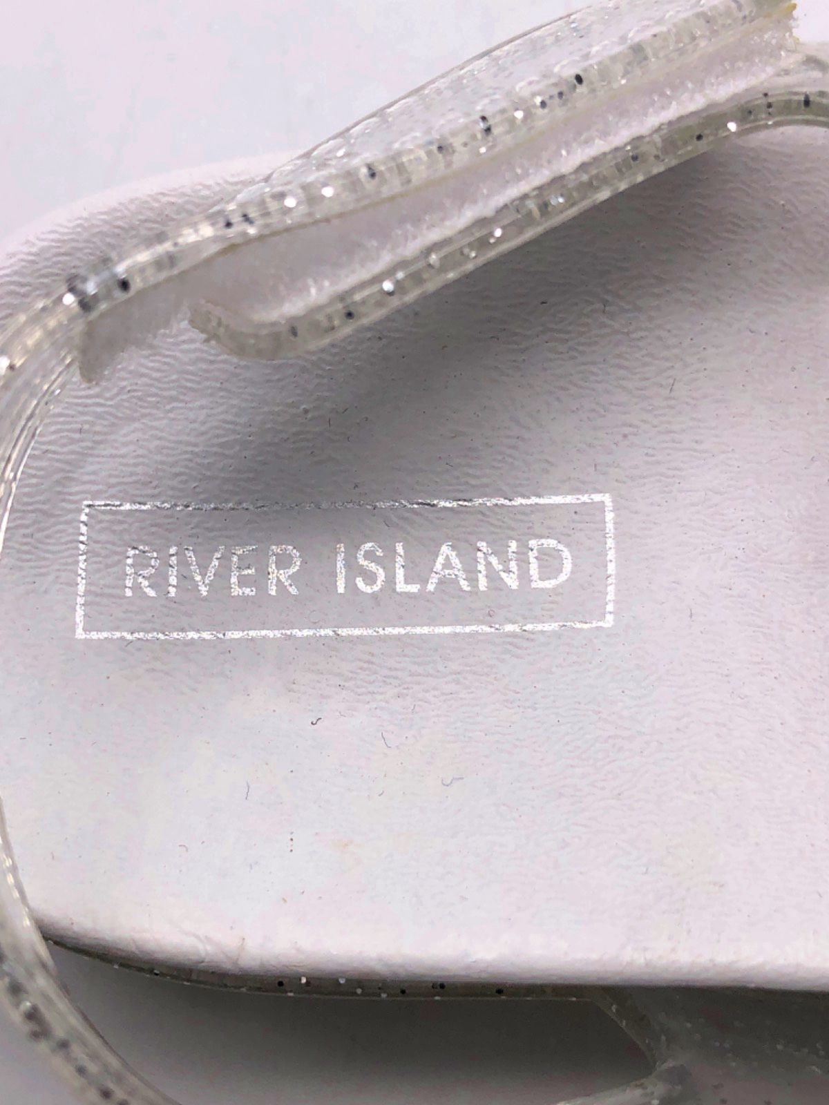River Island Silver Glitter Strap Sandals Infant Size 9