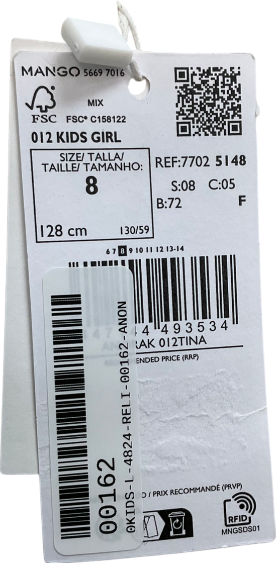 MANGO Cream Padded Coat 8 Years