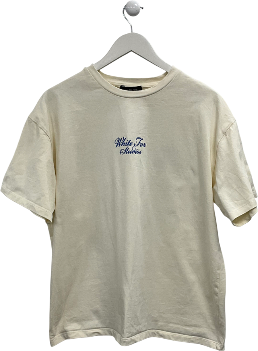 White Fox Cream 13th Avenue Oversized T Shirt UK M/L