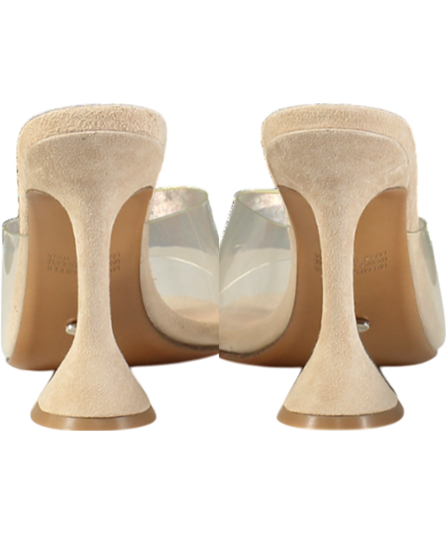 Tony Bianco Nude Scarlett Suede Perspex Heeled Mules UK 5 EU 38 👠