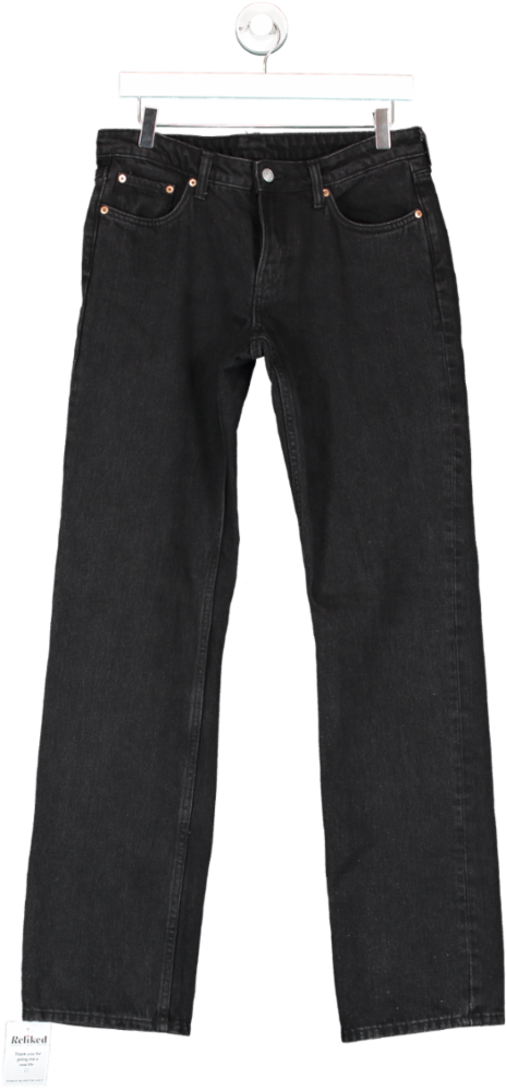 Weekday Black Arrow Low Straight Jeans W28
