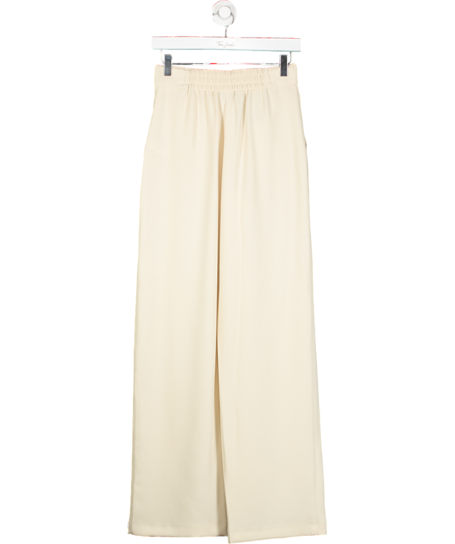 River Island Cream pleated Straight Leg Trousers UK 6