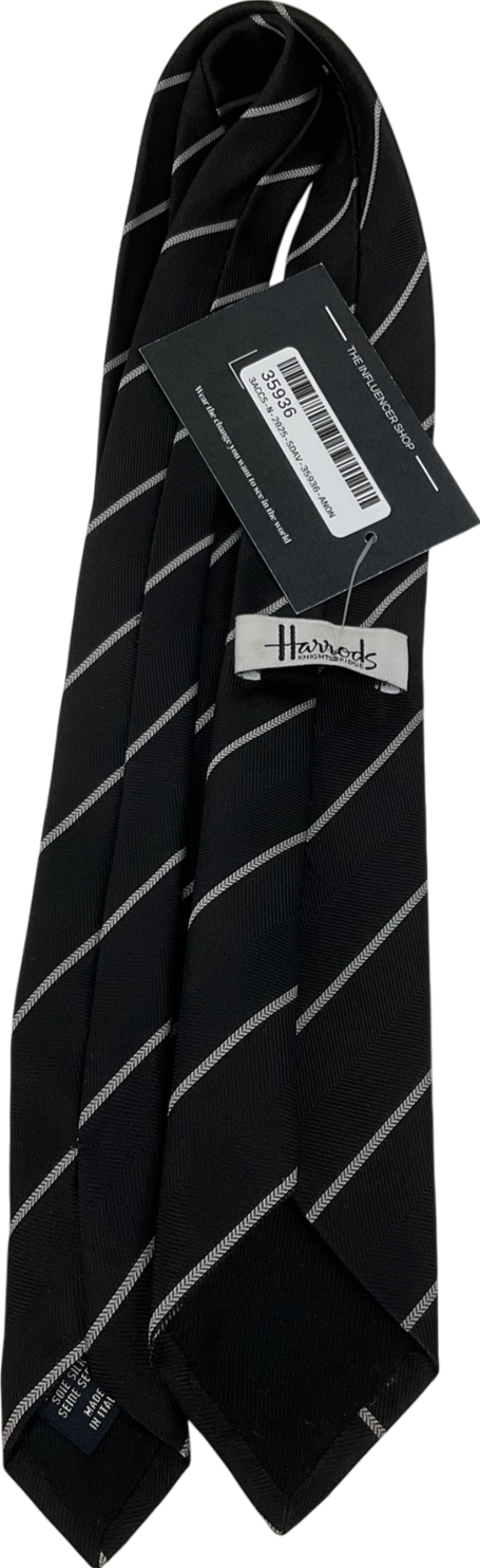 harrods Black Silk Tie