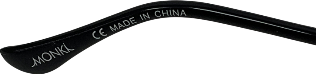 Monki Black Rimless Rectangular Sunglasses One Size