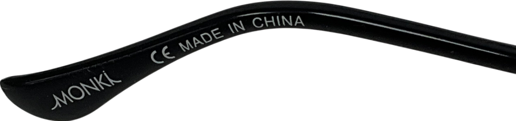 Monki Black Rimless Rectangular Sunglasses One Size