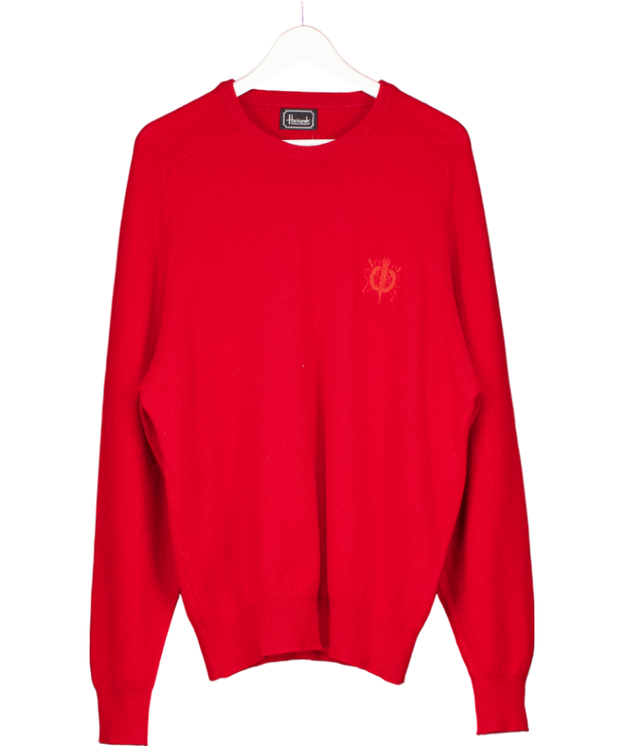 Harrods Red Pure Lambswool Jumper UK L