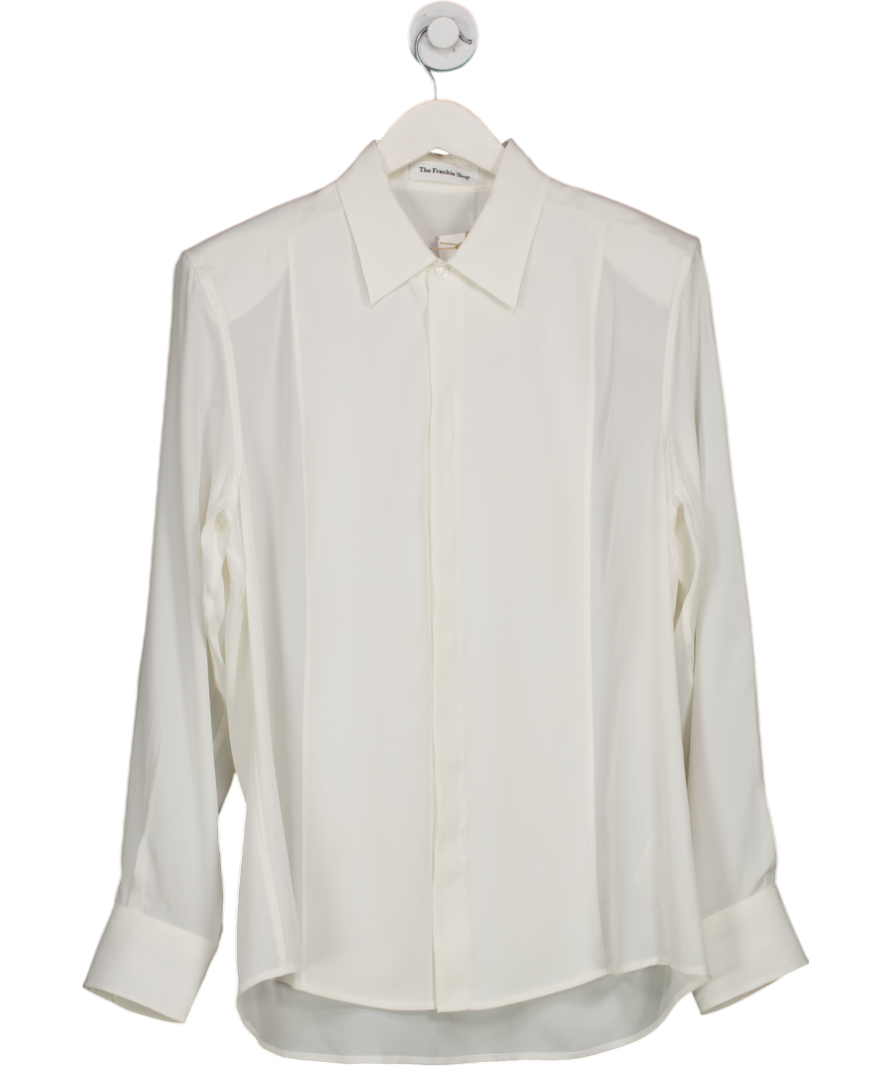 The Frankie Shop White Sophie Silky Padded Shirt UK L