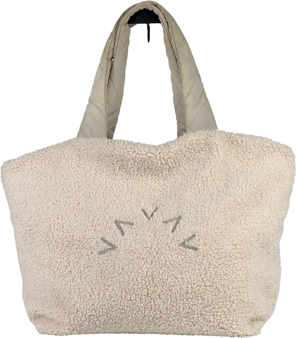 Varley Beige Sherpa Tote Bag