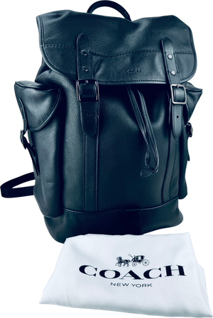 COACH Hitch Black Leather Backpack