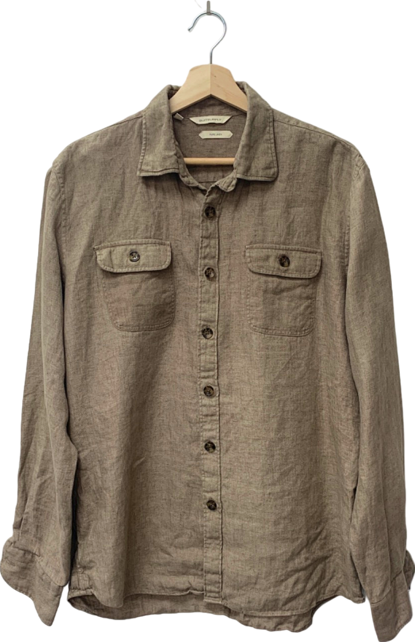 Suitsupply Brown Pure Linen Shirt L