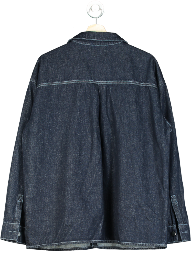 NA-KD Navy Denim Shirt UK XS