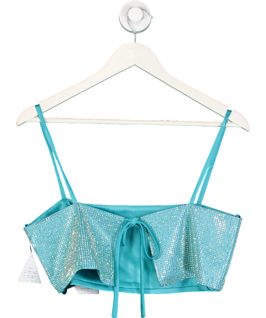 Nadine Merabi Blue Cleo Aqua Top UK M