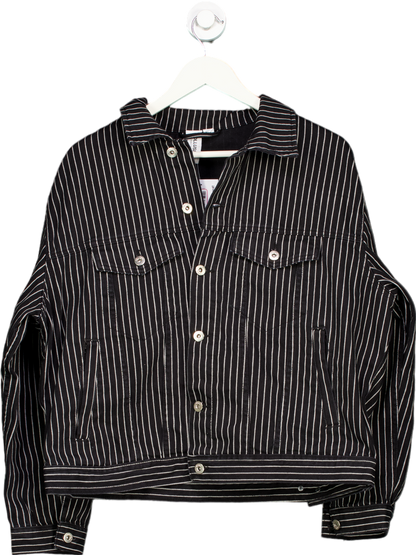 Collusion Black Striped Denim Jacket UK 10