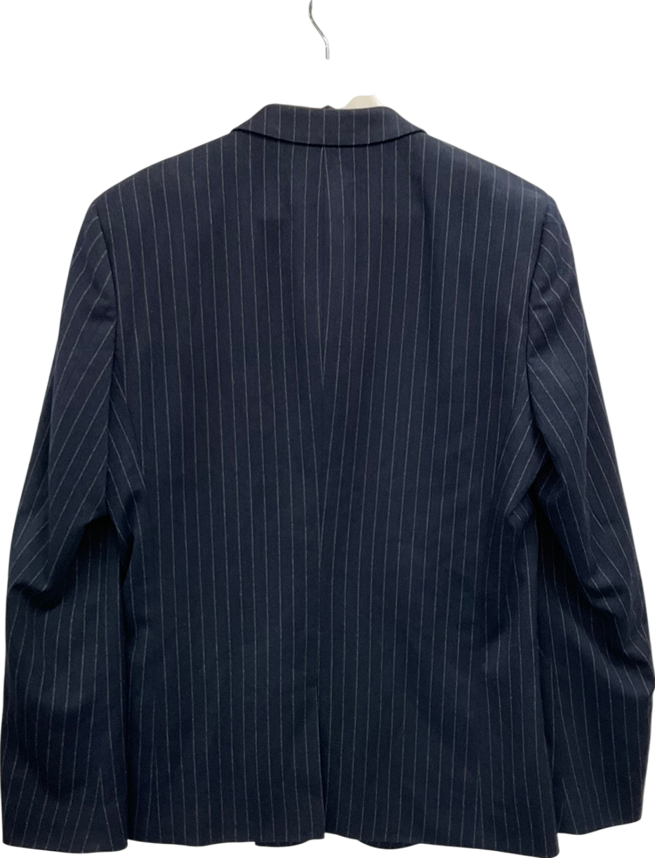 ASOS Blue Pinstripe Single Breasted Blazer - Long Length UK 40" CHEST