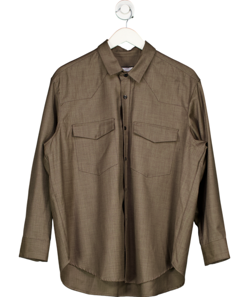 Beare Park Brown Wool Cashmere Shirt UK 6