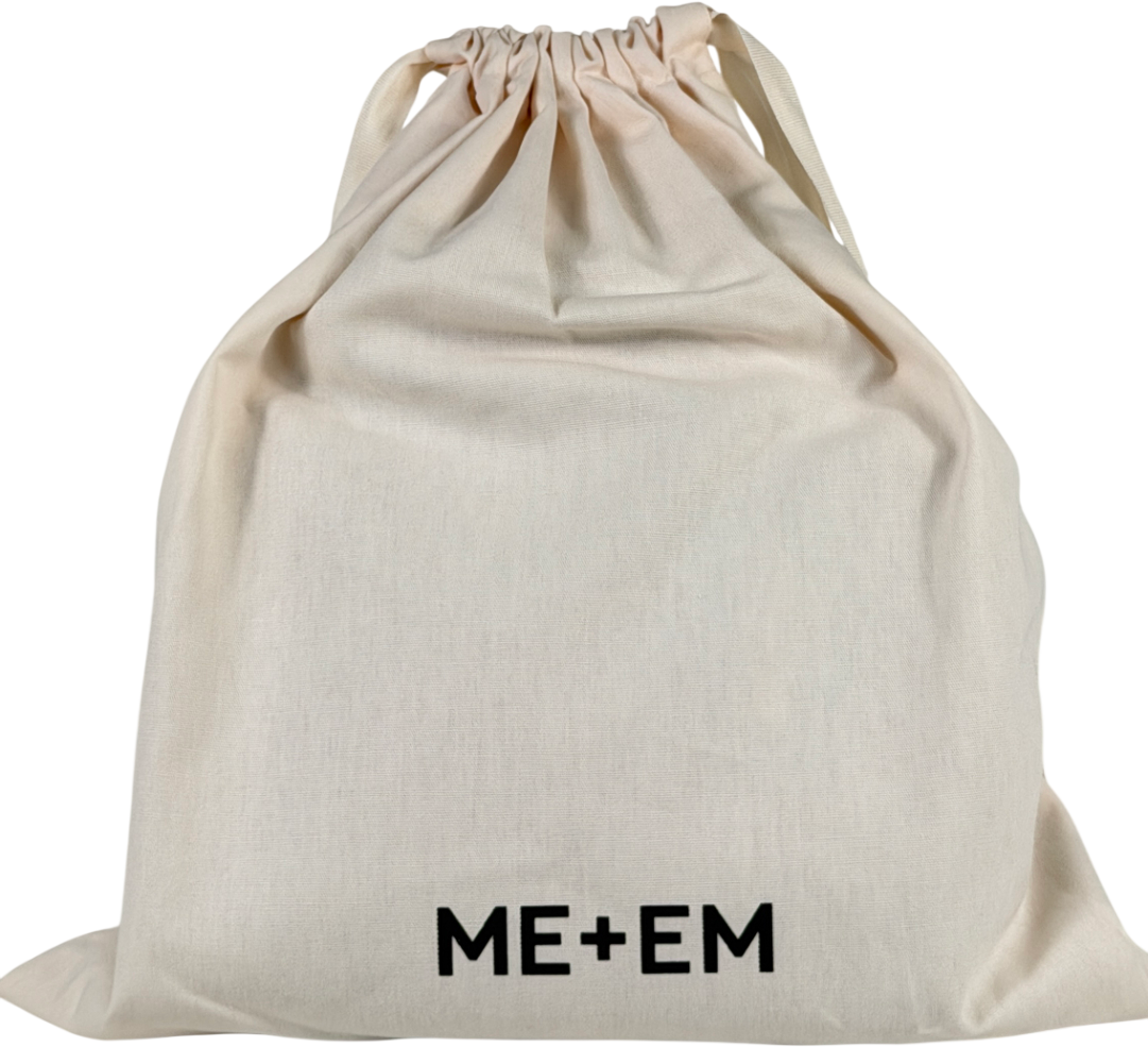 ME + EM Dusty Pink Mini Day Bag Raffia + Leather