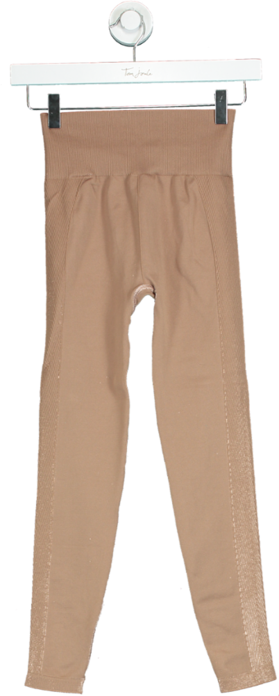 YPB Brown High-Waisted Leggings UK XS