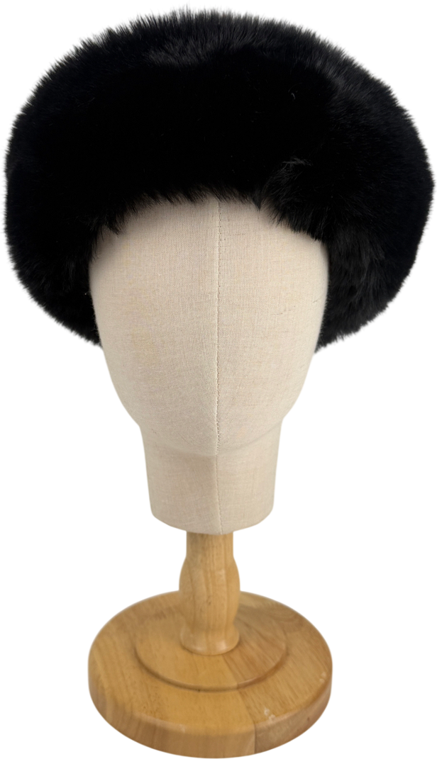 Goldbergh Black Froid Elastic Fur Headband Width 11cm
