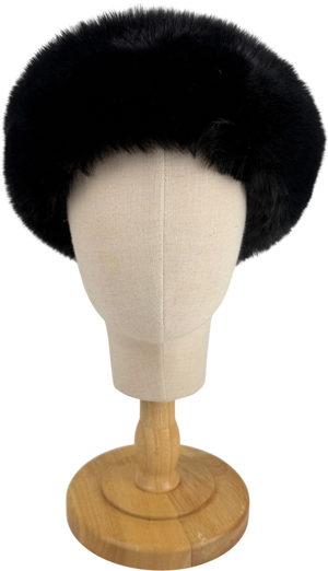 Goldbergh Black Froid Elastic Fur Headband Width 11cm