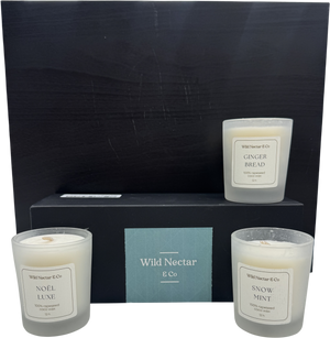 Wild Nectar & Co White Three Candle Gift Set