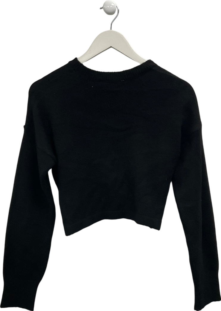 NA-KD Black Twist Front Knitted Jumper UK S