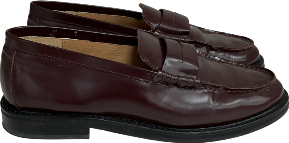 STEVE MADDEN Brown Madison Burgundy Box Leather UK 5 EU 38👠