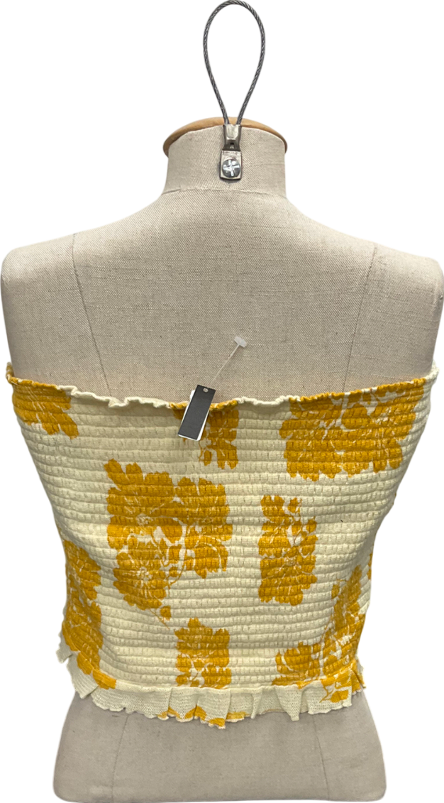 Free People Yellow Poppy Tube Top UK L