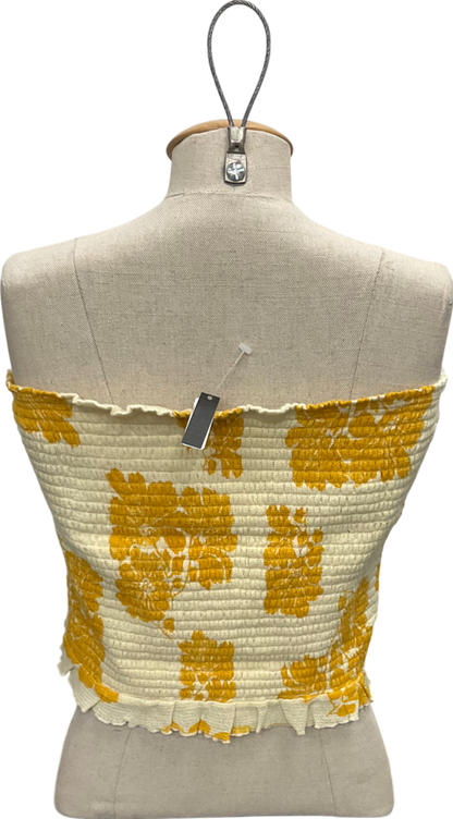 Free People Yellow Poppy Tube Top UK L